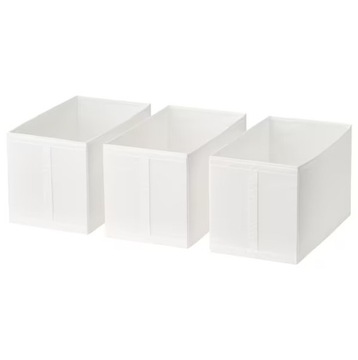 IKEA komplet pojemników SKUBB 3szt biały 31x55x33
