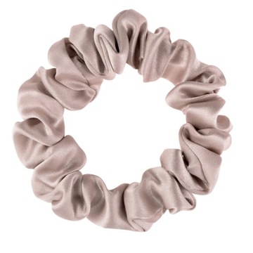 Mała jedwabna gumka do włosów - rose gold