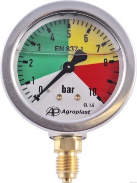 Manometr glicerynowy 10BAR M12 1/4