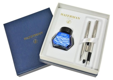 Zestaw Waterman Hemisphere stalowa CT pióro +długopis+ atrament
