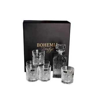 Bohemia Prestige elegante zestaw do whisky karafka + 6 szklanek