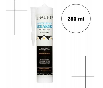 Bauhus Bitumiczny Uszczelniacz Dekarski Czarny 280ml