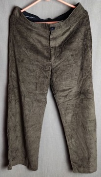 ZARA sztruksowe brązowe szerokie damskie spodnie 7/8 EUR L