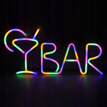 Literacki BAR Neon Light Shop Znaki świetlne