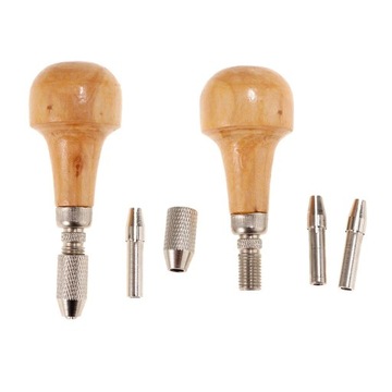 2 Jewelers Pin Vice Wooden Handle Twisting Wire Wrapping Collet Watch