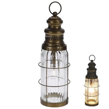 Lampa stołowa metalowa brązowa loft 38 cm /Vilde