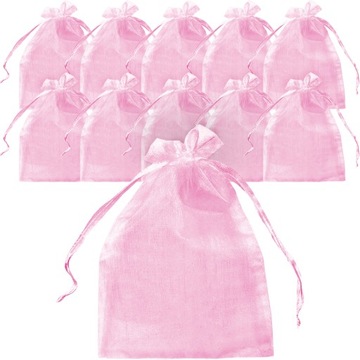 Пакеты из органзы 10шт 10х15 СВЕТЛО-РОЗОВЫЙ Розовый на Рождество, свадебный подарок