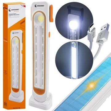 PRZENOŚNA LAMPA SOLARNA WARSZTATOWA 20W POWERBANK USB