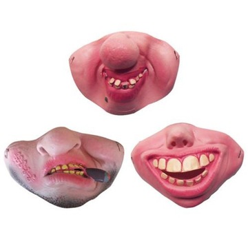 STRASZNA MASKA NA PÓŁ TWARZY