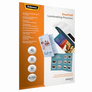 Fellowes Folia do laminowania EASY FOLD A3 80m 25s