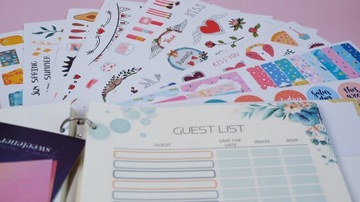 САМОКЛЕЯЩИЕСЯ НАКЛЕЙКИ ДЛЯ СВАДЕБНОЙ ГОСТЕВОЙ КНИГИ СВАДЕБНЫЙ НАБОР 610 ШТ.