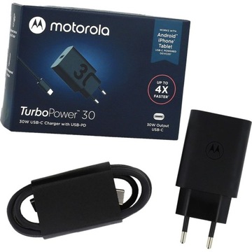 Ładowarka sieciowa Motorola TurboPower 30W USB-C szybka, z kablem ładującym