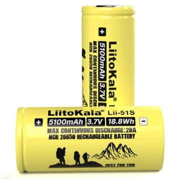 ЗАРЯДНОЕ УСТРОЙСТВО LITOKALA + 2x АККУМУЛЯТОР 26650 АККУМУЛЯТОР