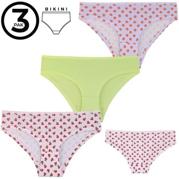 3X Bawełniane Figi Damskie Majtki MORAJ rozmiar M