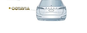 NÁPIS OCTAVIA 5E3 OD 2020R ČERNÁ NA KRYT ZADNÍ ORIGINÁLNÍ
