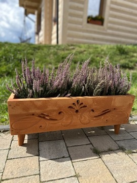 Skrzynka drewniana DONICA balkonowa ogrodowa stojąca BOHO 23x25x64 TIK