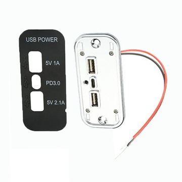 USB-разъем 12 В 24 В, 3 порта, USB-зарядное устройство для крепления на панели для грузового морского автобуса