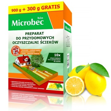 Microbec BIO BAKTERIE DO SZAMB OCZYSZCZALNI 10x WIĘCEJ BAKTERII CYTRYNOWY