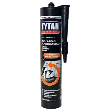 Silikon uszczelniacz dekarski 280ml kauczukowy TYTAN grafit