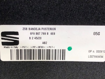 POLIČKA ZADNÍ SEAT ARONA 6F9867769B HATCHBACK