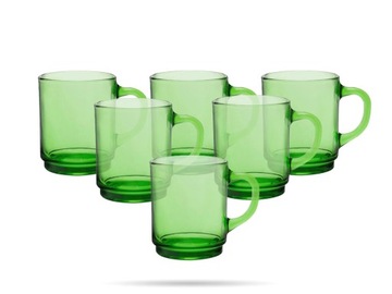 Kubki szklane sztaplowane 6 szt zielone Versailles Green 260 ml DURALEX
