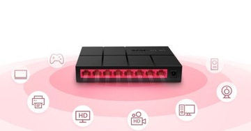 GIGABIT Mercusys 8-портовый коммутатор 8X 1 ГБ/с RJ45 LAN