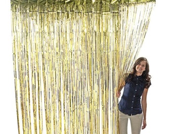 ШТОР МЕТАЛЛИЧЕСКИЙ НОВОГОДНЯЯ СВАДЬБА ЗОЛОТО 1Х2м