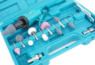 ПНЕВМАТИЧЕСКАЯ ПРЯМОШЛИФНИЦА NAC 25000 об/мин. + набор из 10 насадок в чемоданчике