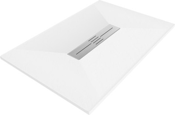 MEXEN TORO BRODZIK PROSTOKĄTNY SMC STRUKTURA KAMIENIA 120 x 80 CM BIAŁY