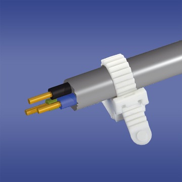 ДЕРЖАТЕЛЬ ДЛЯ КАБЕЛЬНОЙ СТЯЖКИ UP-22 БЕЛЫЙ 100 шт.