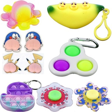 8x POP IT POPIT FIDGET PUSH BUBBLE DIMPLE RING