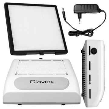 POCHŁANIACZ KASETOWY PYŁU PAZNOKCI 80W CLAVIER BIAŁY BEZWORKOWY FILTR