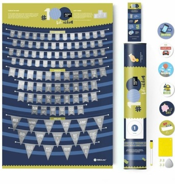 Plakat zdrapka 100 bucketlist life edition