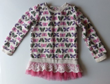 BLUZA SWETEREK TU w MOTYLKI Z TIULEM 86 92 śliczny