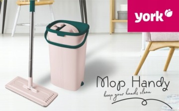 Плоская швабра YORK, ведро HANDY, 5 запасных турбонасадок