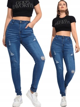 Spodnie Damskie Modne Jeansy Modelujące Dżinsy