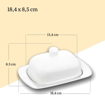 Maselniczka biała porcelanowa 18,4*8,5cm Wilmax pojemnik na masło z pokrywą