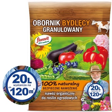 FLOROVIT NAWÓZ UNIWERSALNY Obornik bydlęcy granulowany Pro Natura 20l EKO