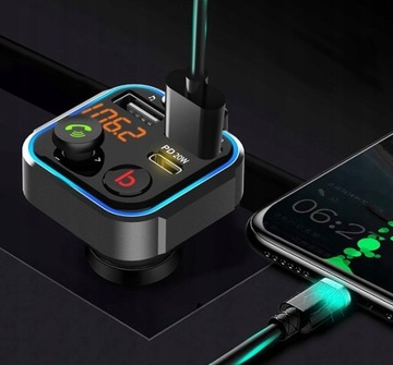 АУДИОПЕРЕДАЧА BLUETOOTH FM MP3 BT БЫСТРОЕ ЗАРЯДНОЕ УСТРОЙСТВО 3X USB QC 3.0 RGB