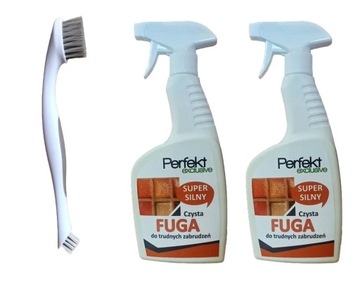 ZESTAW DO CZYSZCZENIA FUG PŁYN 2X500 ML SZCZOTKA