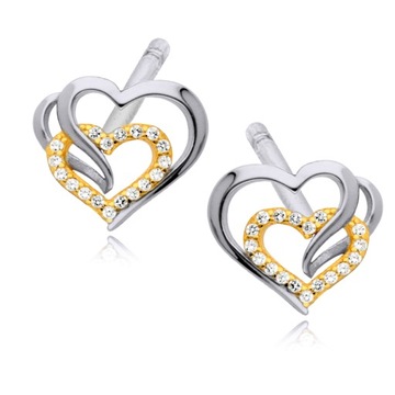 Серьги-сердечки из серебра 925 пробы