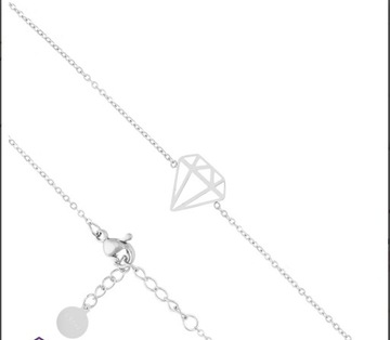 Bransoletka damska diament stal chirurgiczna 21cm