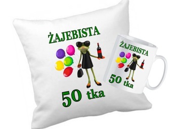 Zestaw Kubek i Poduszka Na 50tkę Prezent na urodziny 50 lat