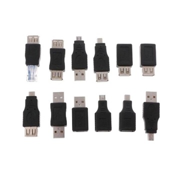 12 sztuk/zestaw OTG F/Adaptery, USB męski na