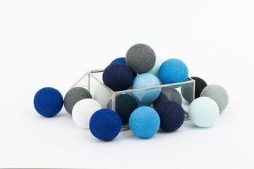 Zestaw lampek Cotton Balls Blackness Blue 35 kul