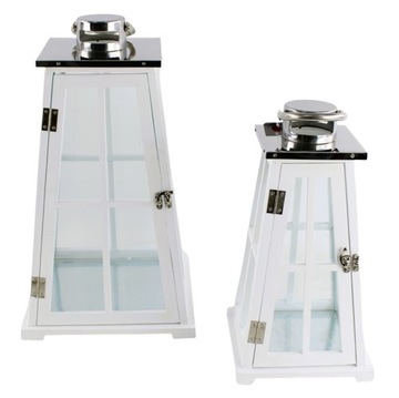 LATARNIA LAMPIONY DREWNIANE PREZENT 2SZT