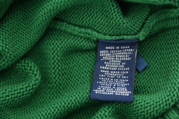 RALPH LAUREN sweter damski miękki gruby zielony S