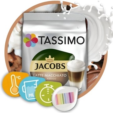 Tassimo Latte Macchiato Classico капсулы 16 штук, 8 порций кофе