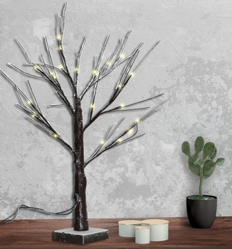 OZDOBNE DRZEWKO LED PODŚWIETLANE 60cm lampa ciepła