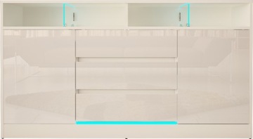 Komoda szafka DISPARO 04 biały połysk + LED MEG